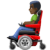 👨🏿‍🦼 man in motorized wheelchair: dark skin tone display on Facebook